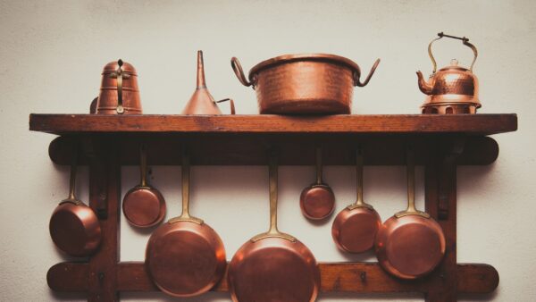 Copper kitchen utensils